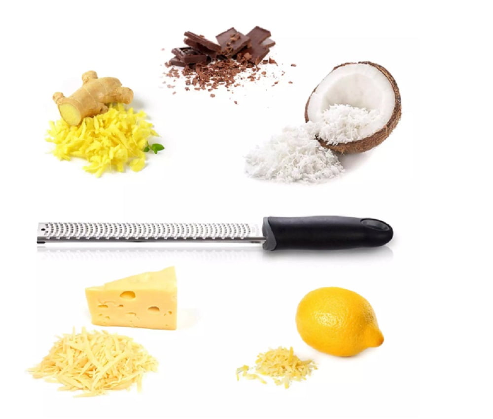 1-Pack Premium Lemon Zester & Cheese Grater – Stainless Steel Kitchen Tool for Citrus, Parmesan, Chocolate, Ginger, Garlic, Nutmeg & Vegetables TIKA
