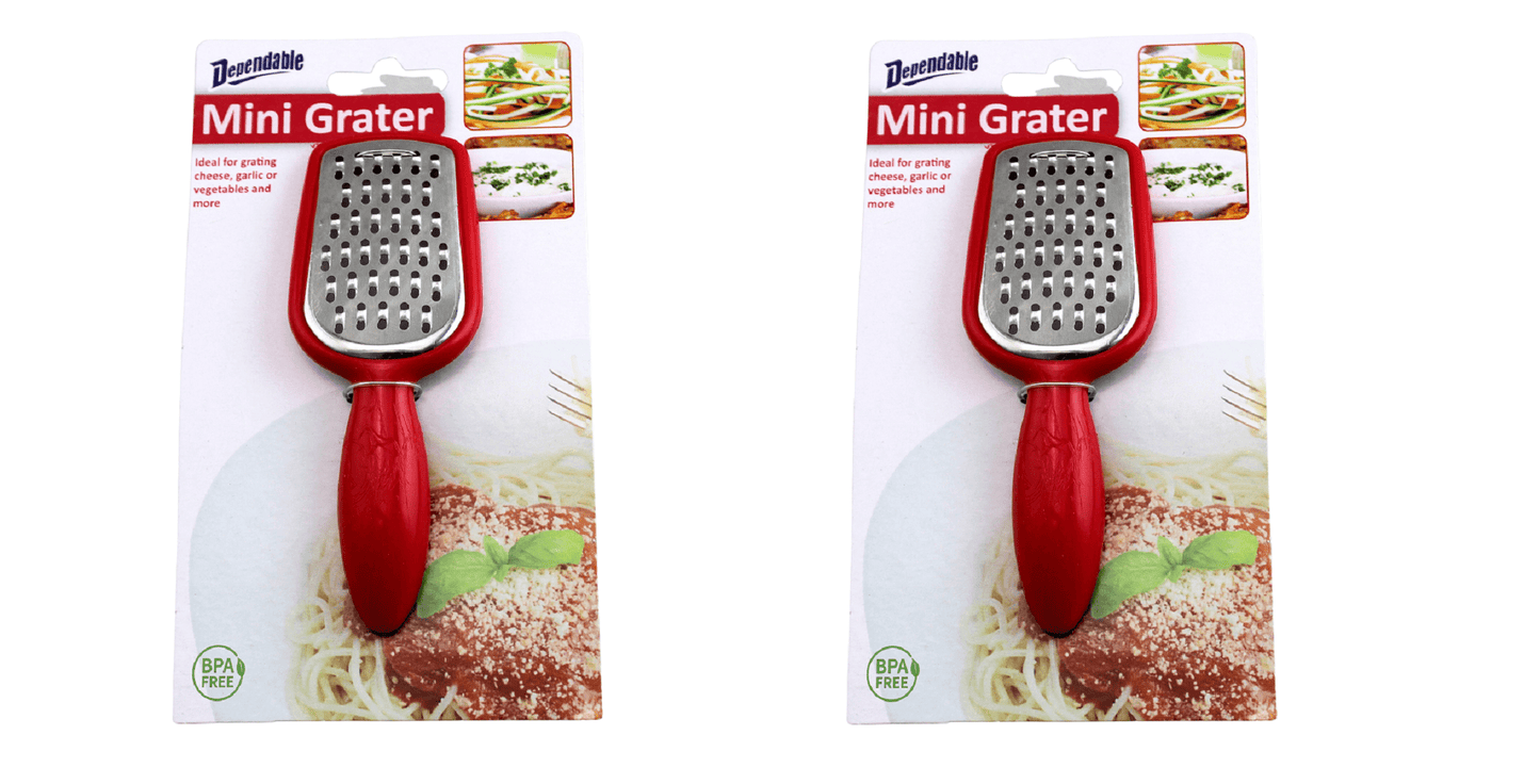 2 Pack Stainless Steel Mini Grater Cheese Garlic Nutmeg Chocolate 5" by Dependable Industries