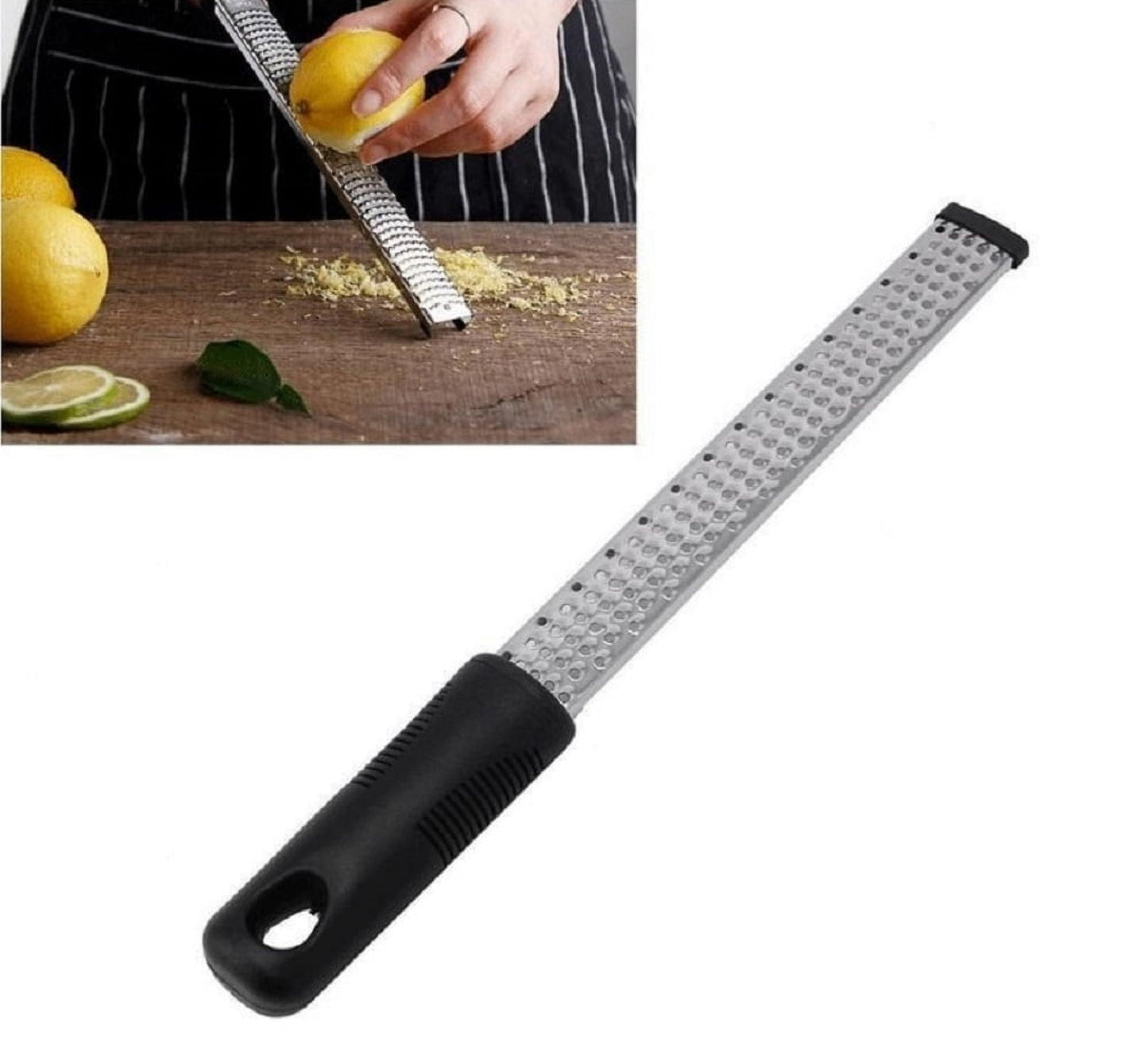 1-Pack Premium Lemon Zester & Cheese Grater – Stainless Steel Kitchen Tool for Citrus, Parmesan, Chocolate, Ginger, Garlic, Nutmeg & Vegetables TIKA
